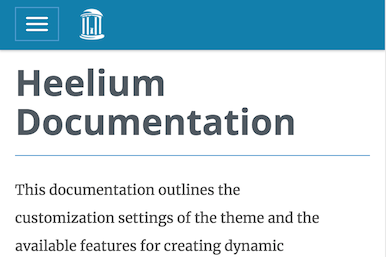 Example of the Heelium website Nav Bar Logo on mobile devices